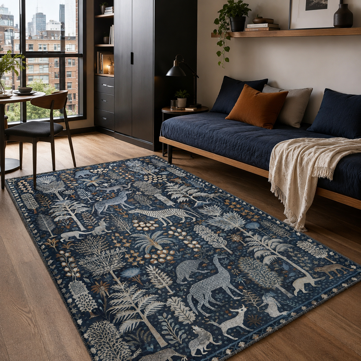 RW7005 washable chenille rug texture and pattern detail