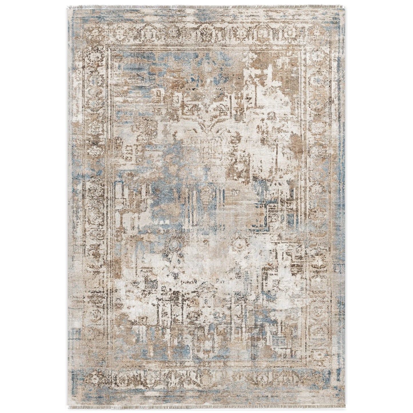 RW7006 washable chenille area rug viewed from above