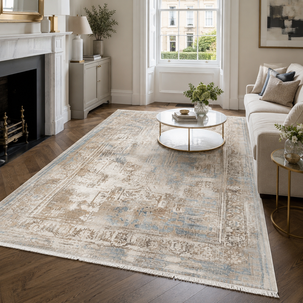 RW7006 washable chenille rug texture and pattern detail