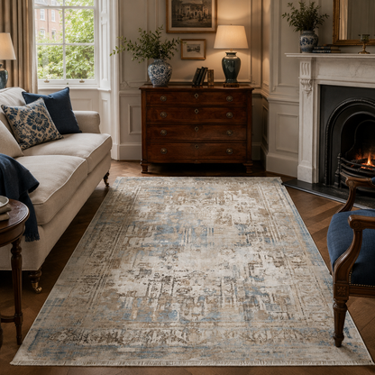 RW7006 washable chenille rug texture and pattern detail