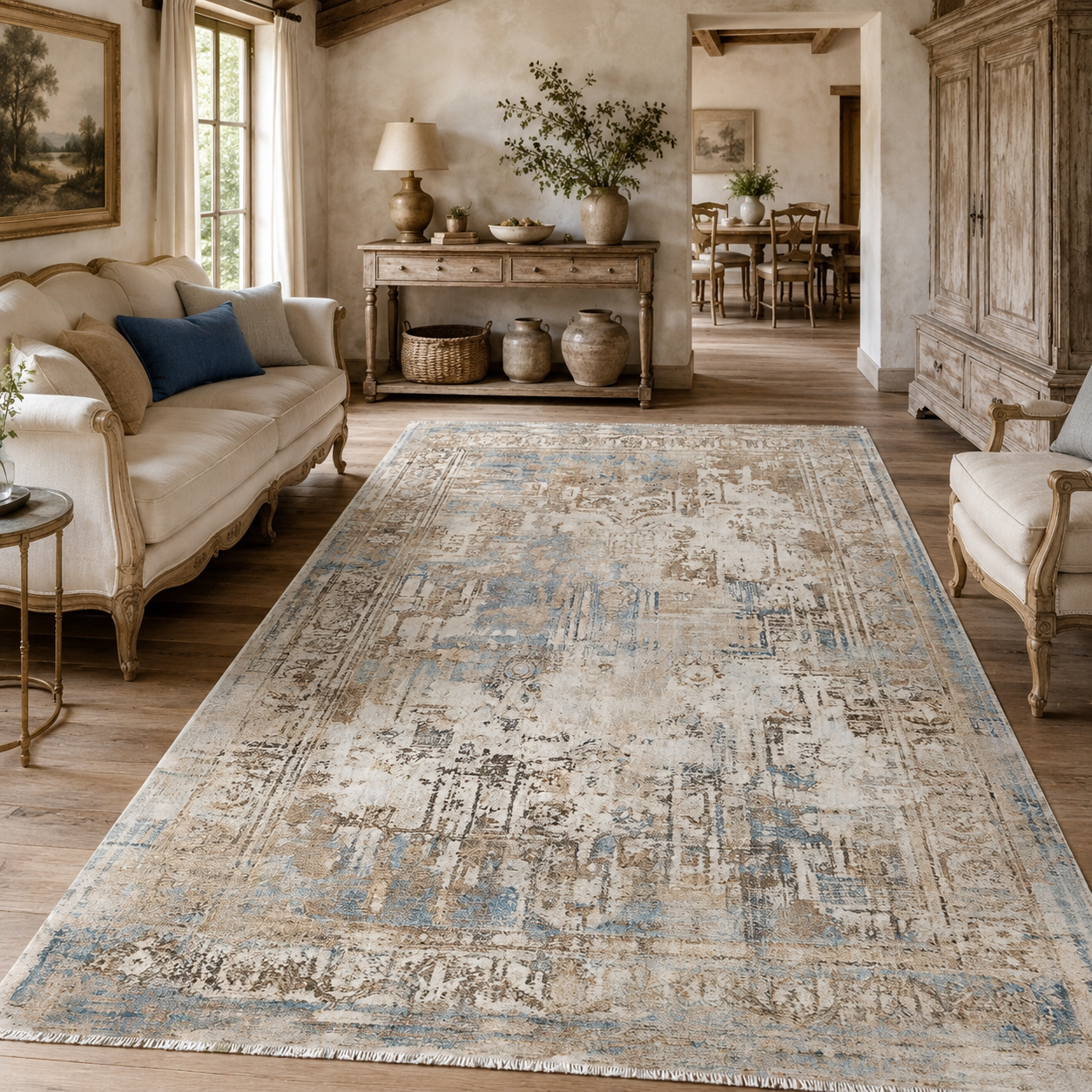 RW7006 washable chenille rug texture and pattern detail