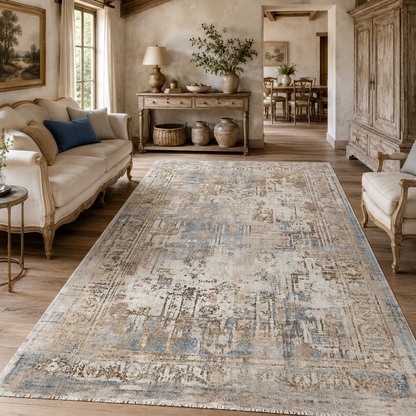 RW7006 washable chenille rug texture and pattern detail