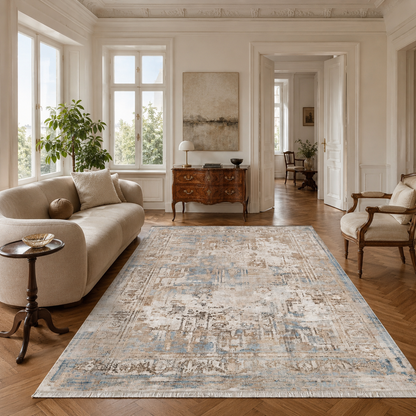 RW7006 washable chenille rug texture and pattern detail