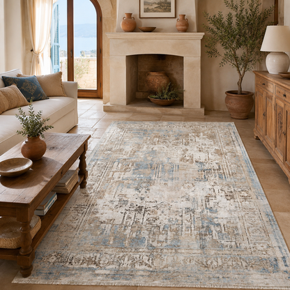 RW7006 washable chenille rug texture and pattern detail