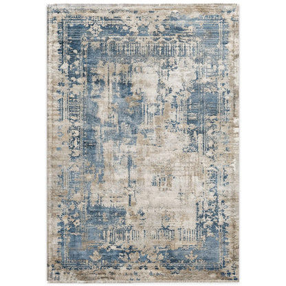 RW7007 washable chenille area rug viewed from above