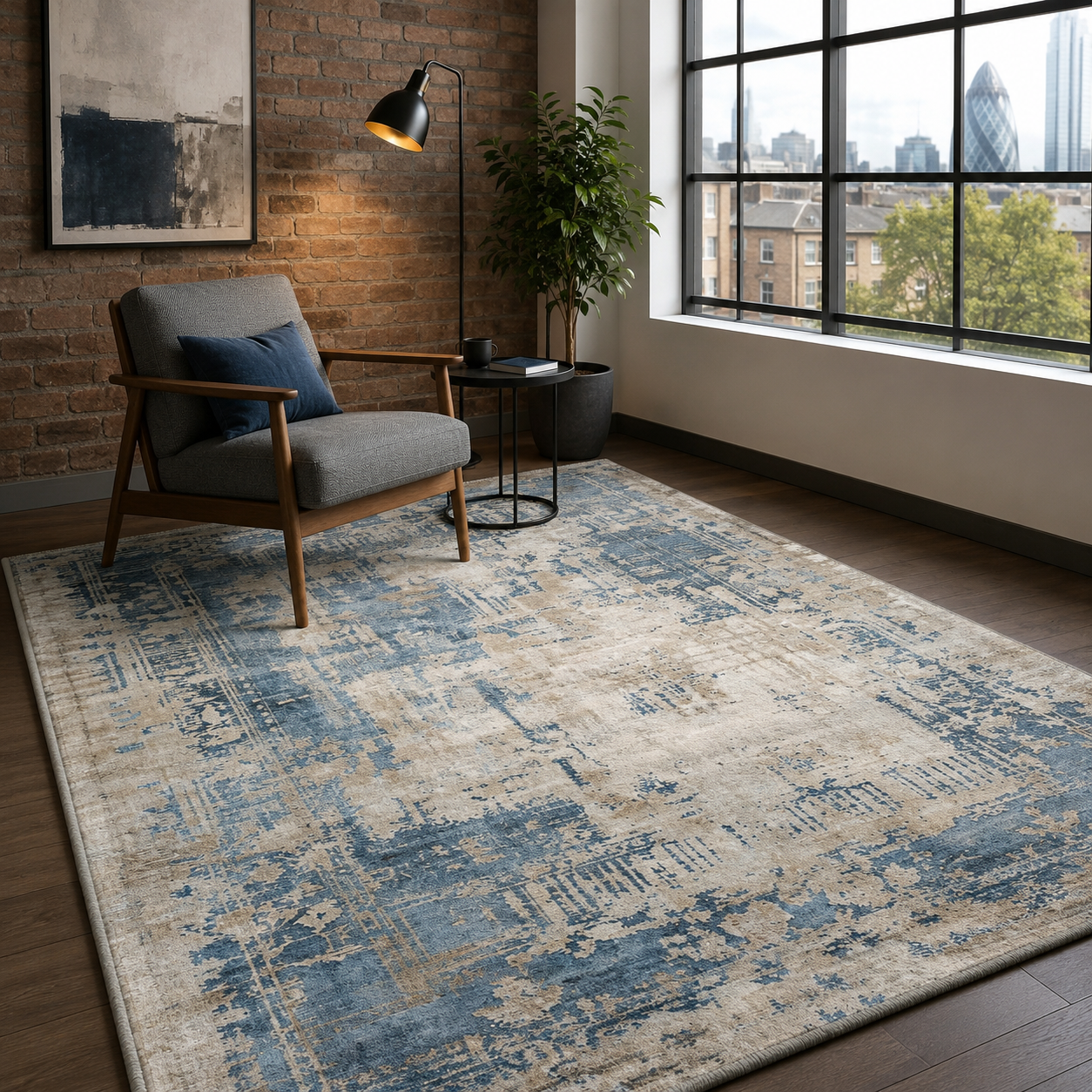 RW7007 washable chenille rug texture and pattern detail
