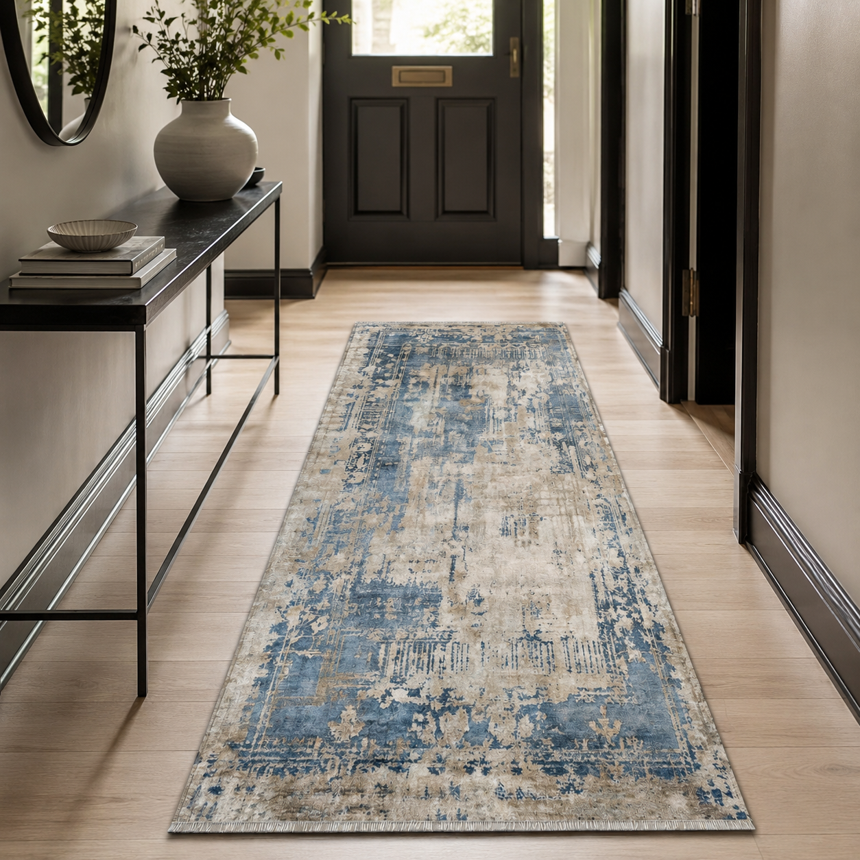 RW7007 washable chenille rug texture and pattern detail