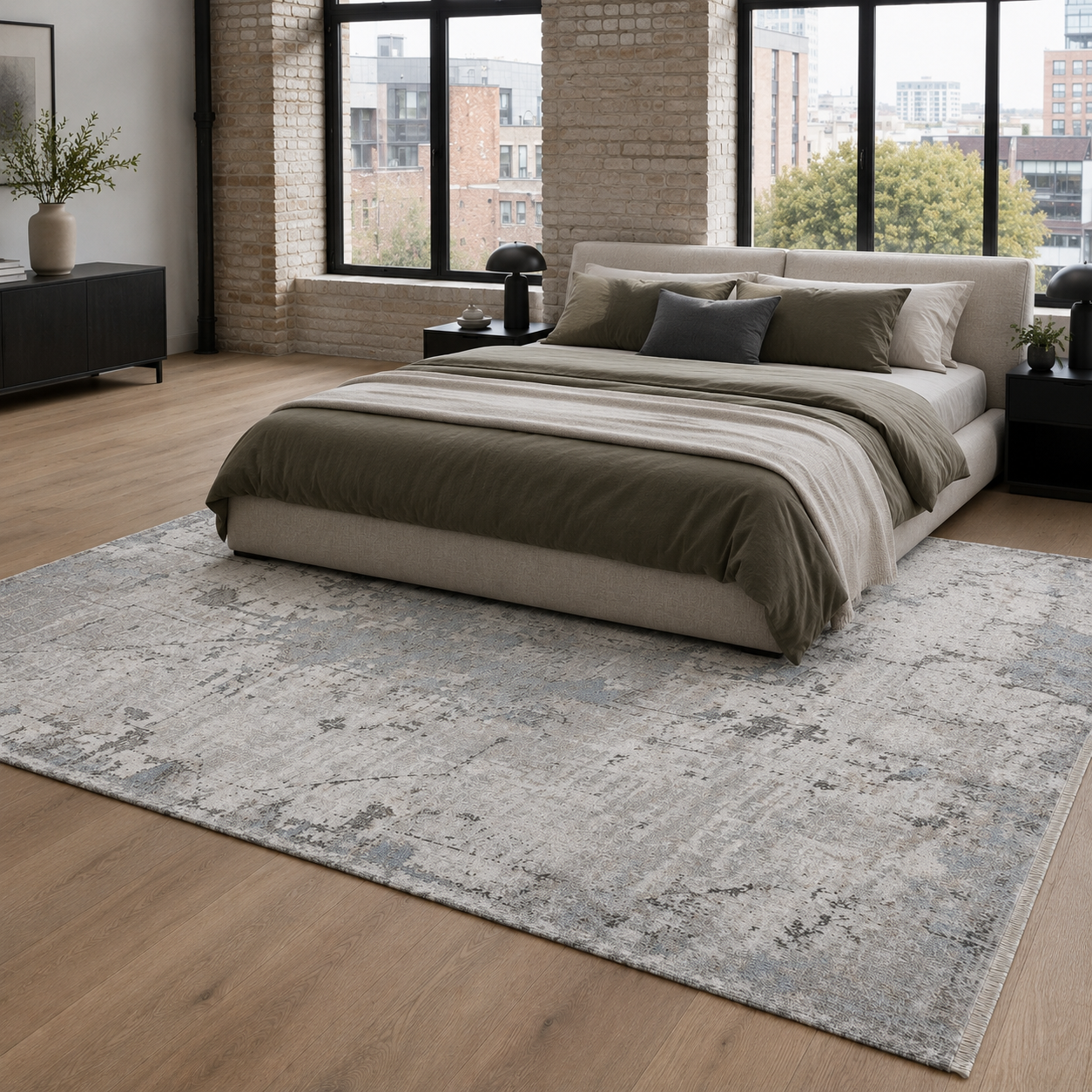 RW7009 washable chenille rug texture and pattern detail