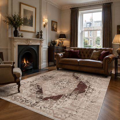 RW7010 washable chenille rug texture and pattern detail