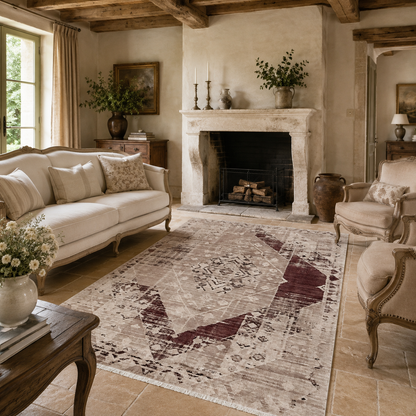 RW7010 washable chenille rug texture and pattern detail