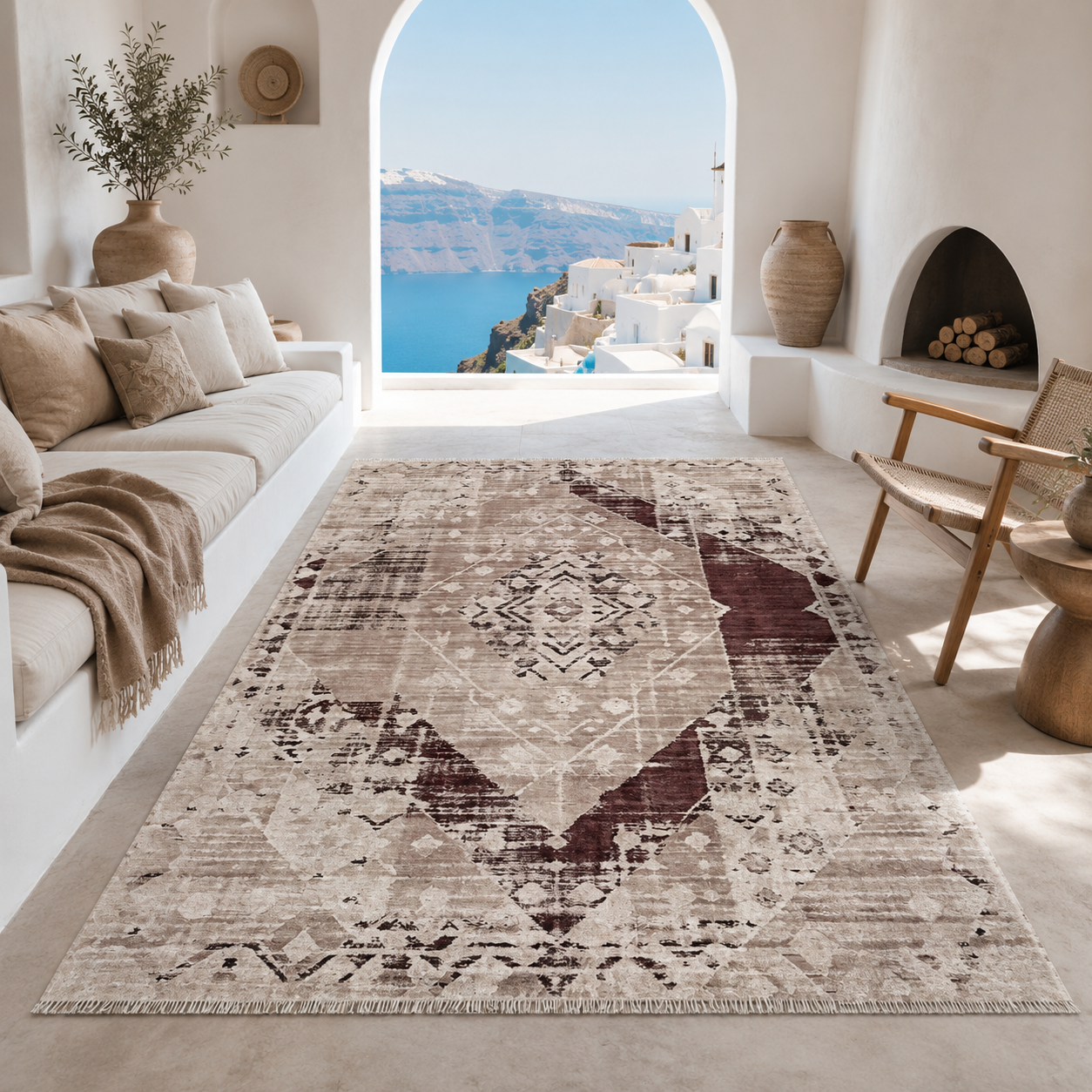 RW7010 washable chenille rug texture and pattern detail