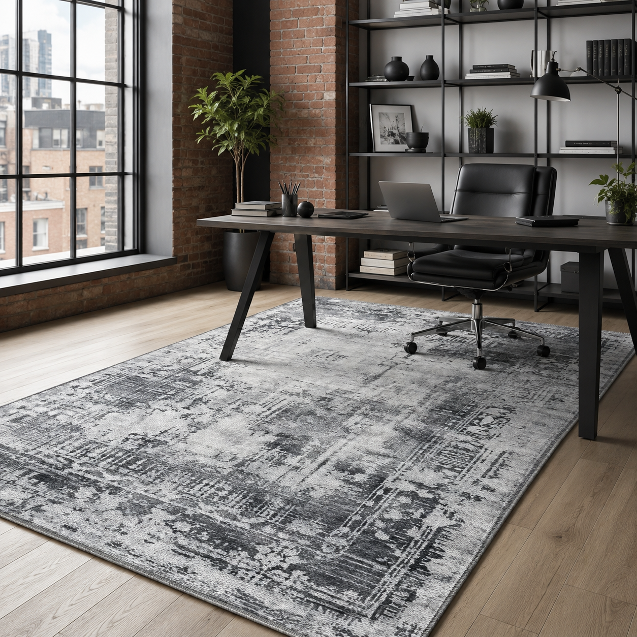 RW7012 washable chenille rug texture and pattern detail