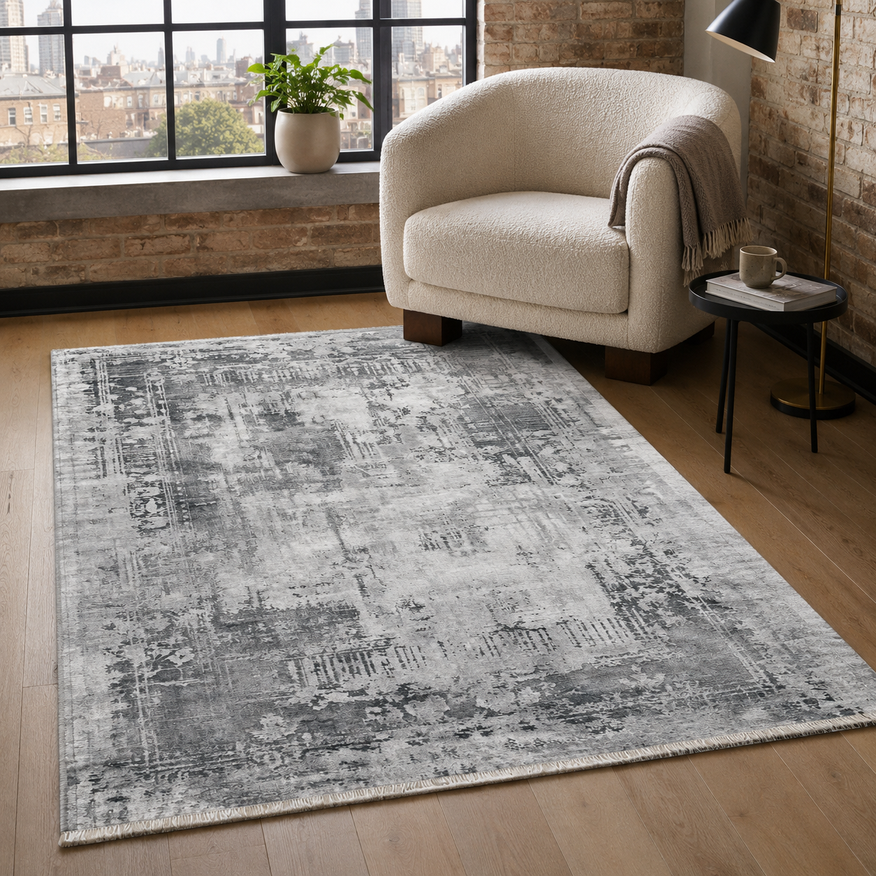 RW7012 washable chenille rug texture and pattern detail