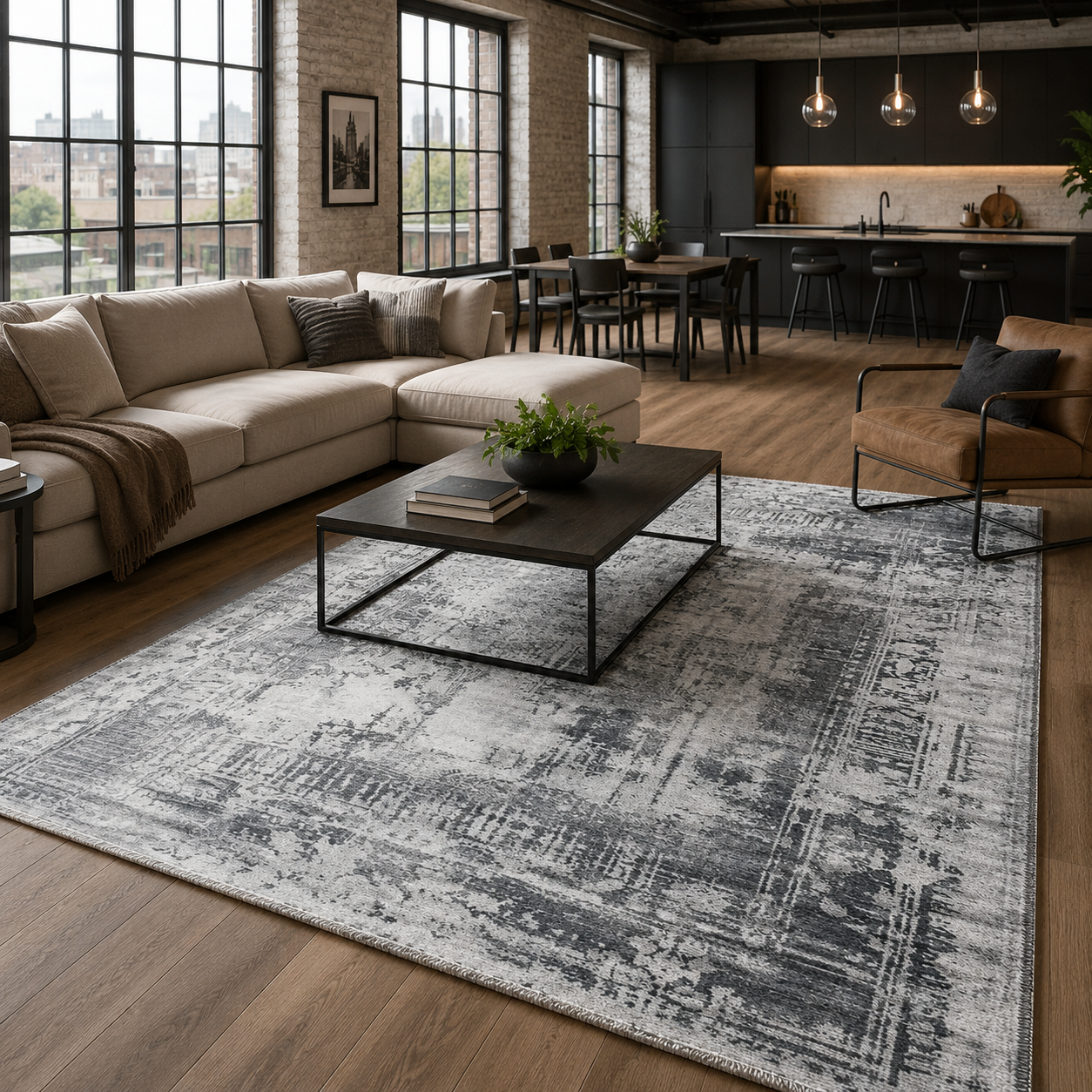 RW7012 washable chenille rug texture and pattern detail