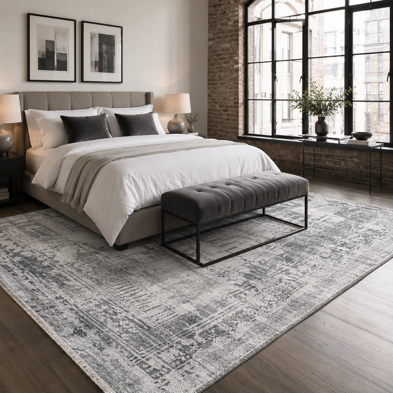 RW7012 washable chenille rug texture and pattern detail