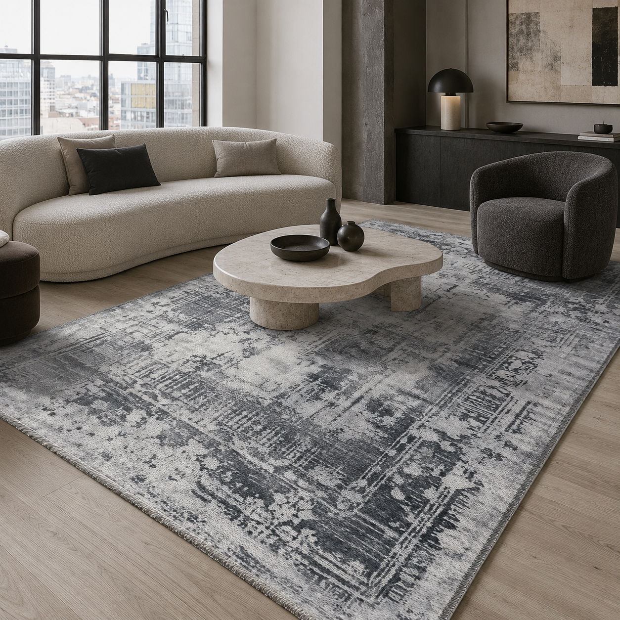 RW7012 washable chenille rug texture and pattern detail