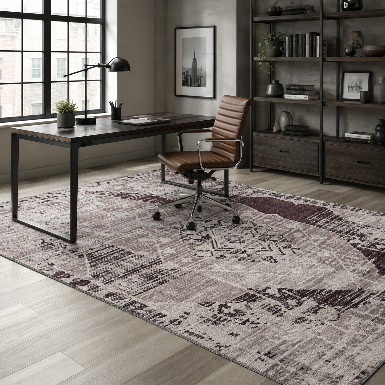 RW7013 washable chenille rug texture and pattern detail