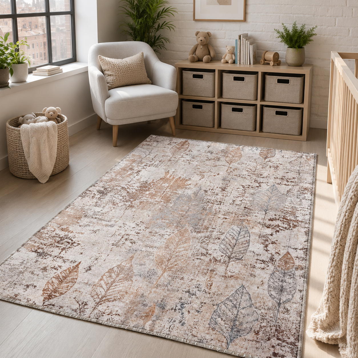RW7013 washable chenille rug texture and pattern detail