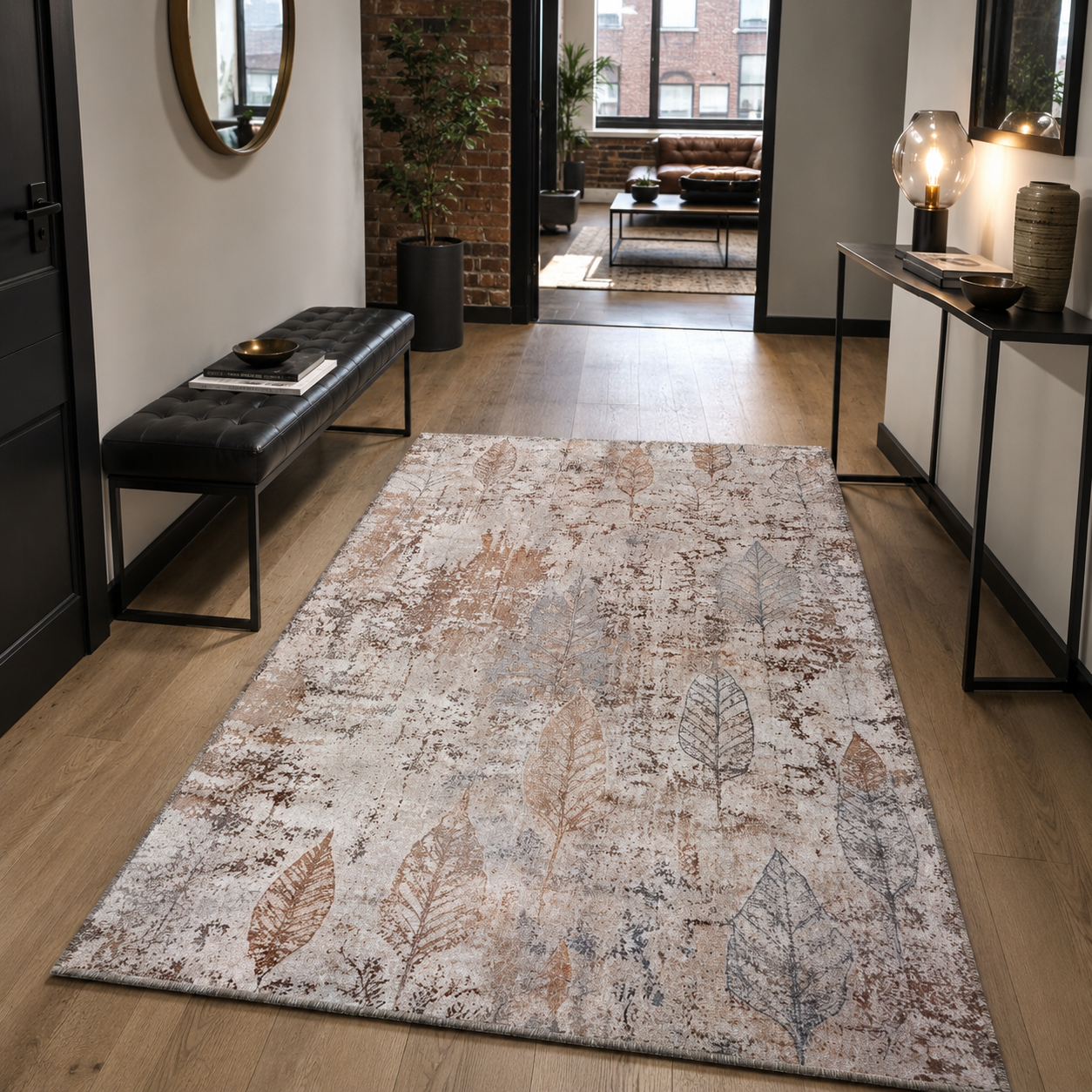 RW7013 washable chenille rug texture and pattern detail