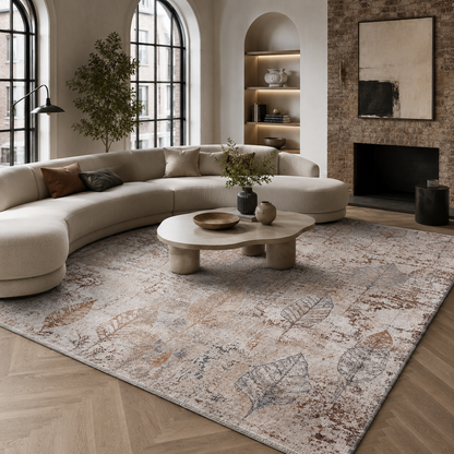 RW7013 washable chenille rug texture and pattern detail