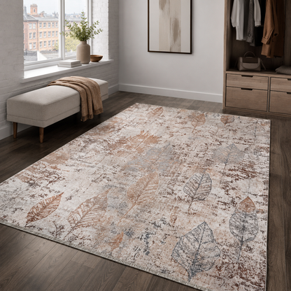RW7013 washable chenille rug texture and pattern detail