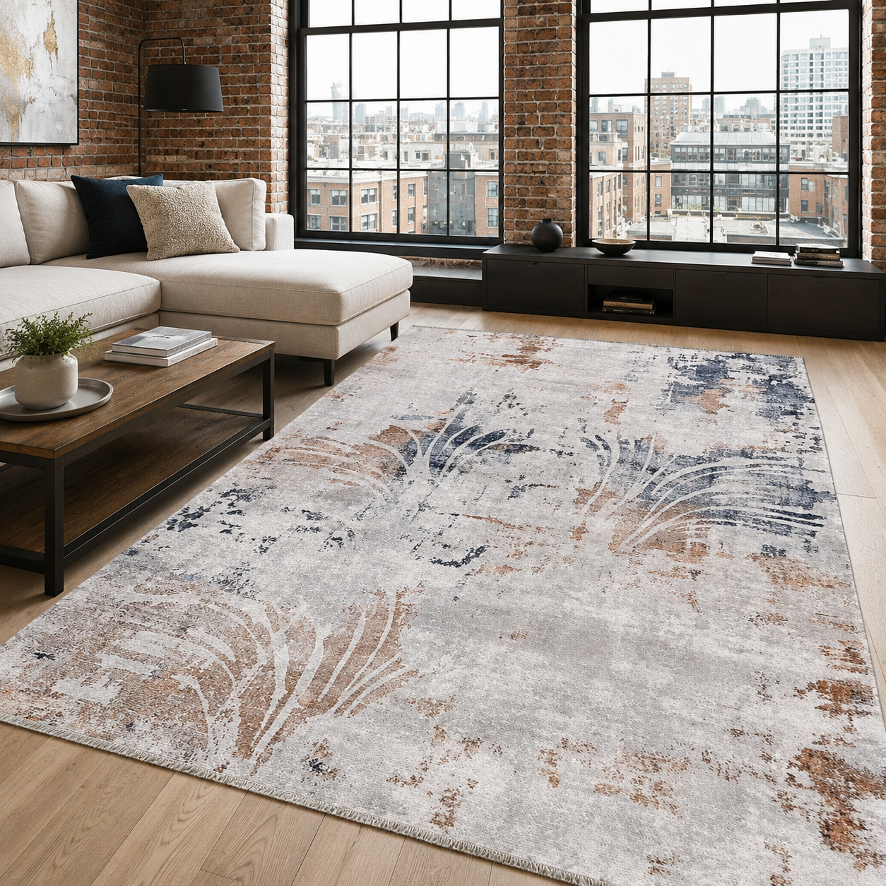 RW7014 washable chenille area rug