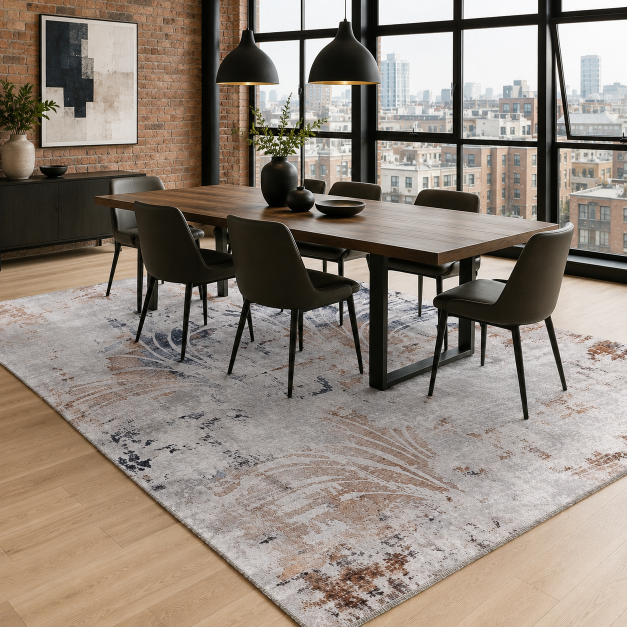 RW7014 washable chenille rug texture and pattern detail