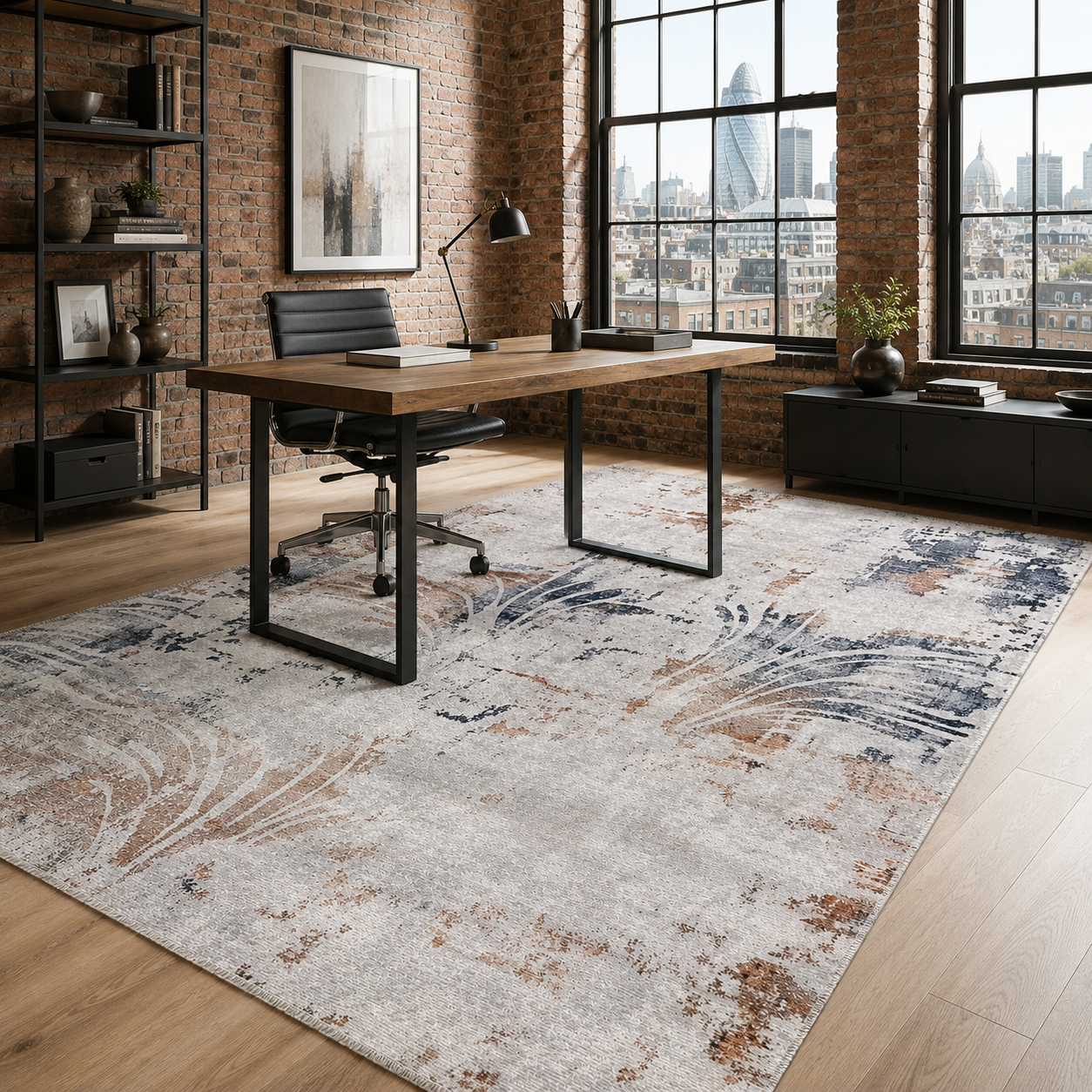 RW7014 washable chenille rug texture and pattern detail