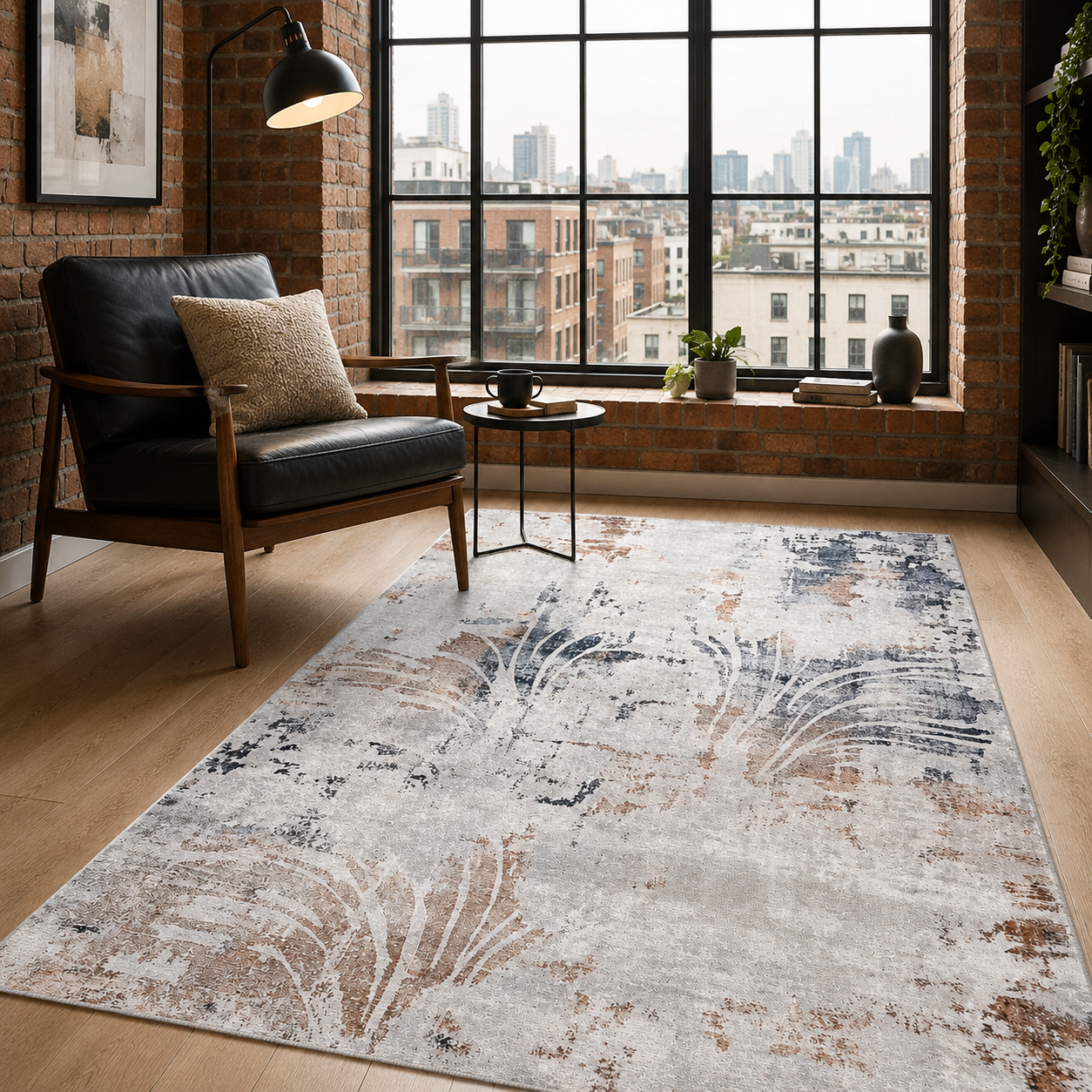 RW7014 washable chenille rug texture and pattern detail