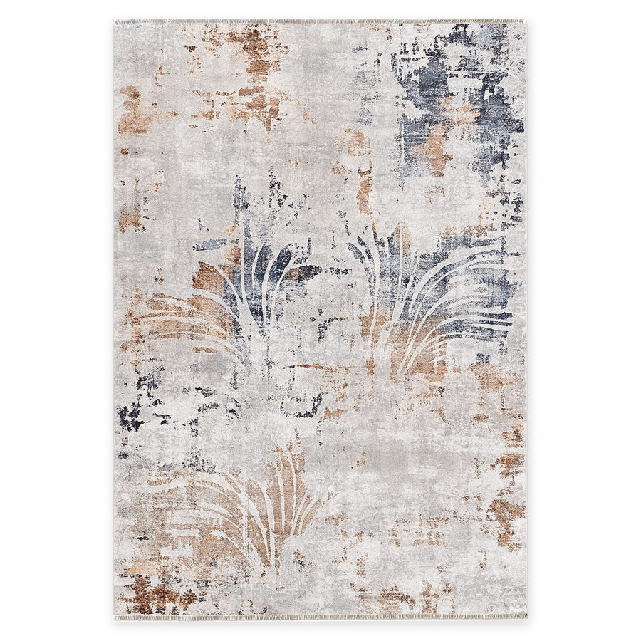 Hearth Linework Mid Blue Modern Washable Rug