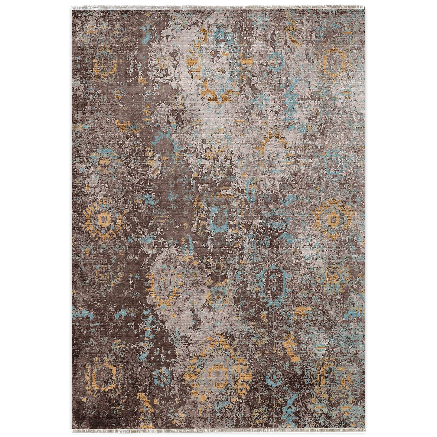 RW7015 washable chenille area rug viewed from above