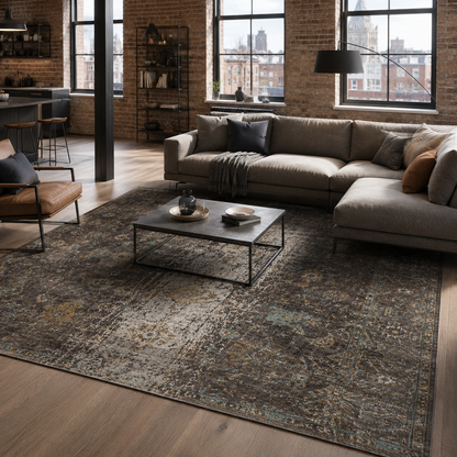 RW7015 washable chenille rug texture and pattern detail
