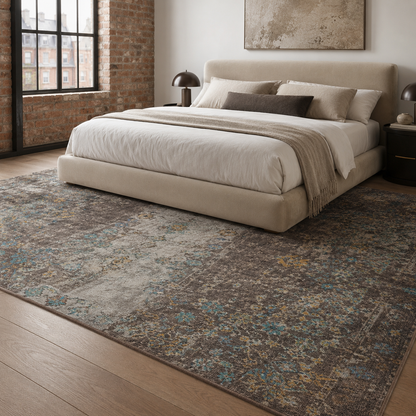 RW7015 washable chenille rug texture and pattern detail