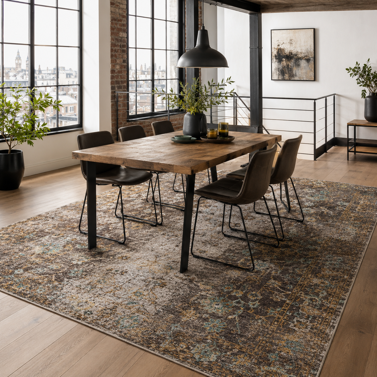 RW7015 washable chenille rug texture and pattern detail