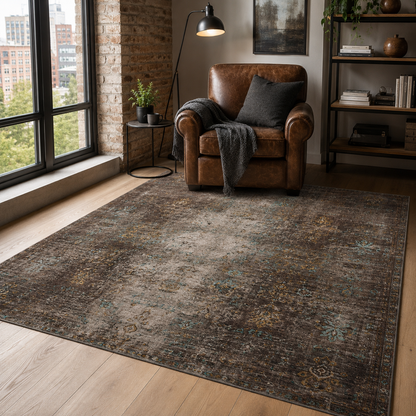 RW7015 washable chenille rug texture and pattern detail