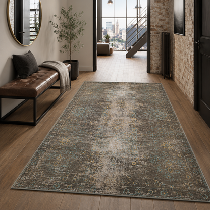 RW7015 washable chenille rug texture and pattern detail