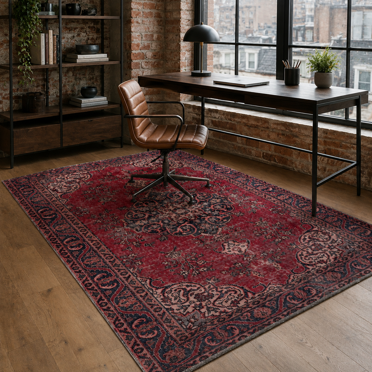RW7016 washable chenille rug texture and pattern detail