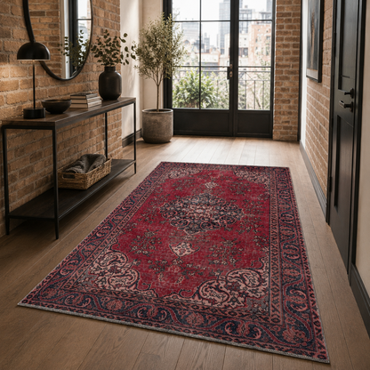 RW7016 washable chenille rug texture and pattern detail