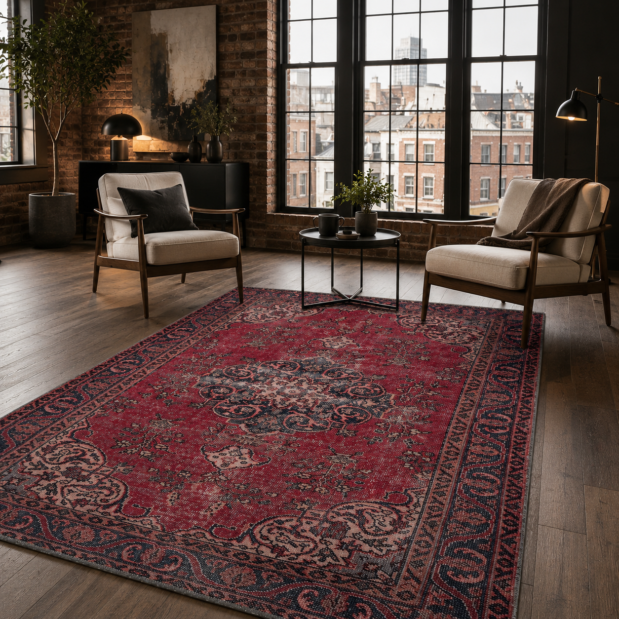 RW7016 washable chenille rug texture and pattern detail