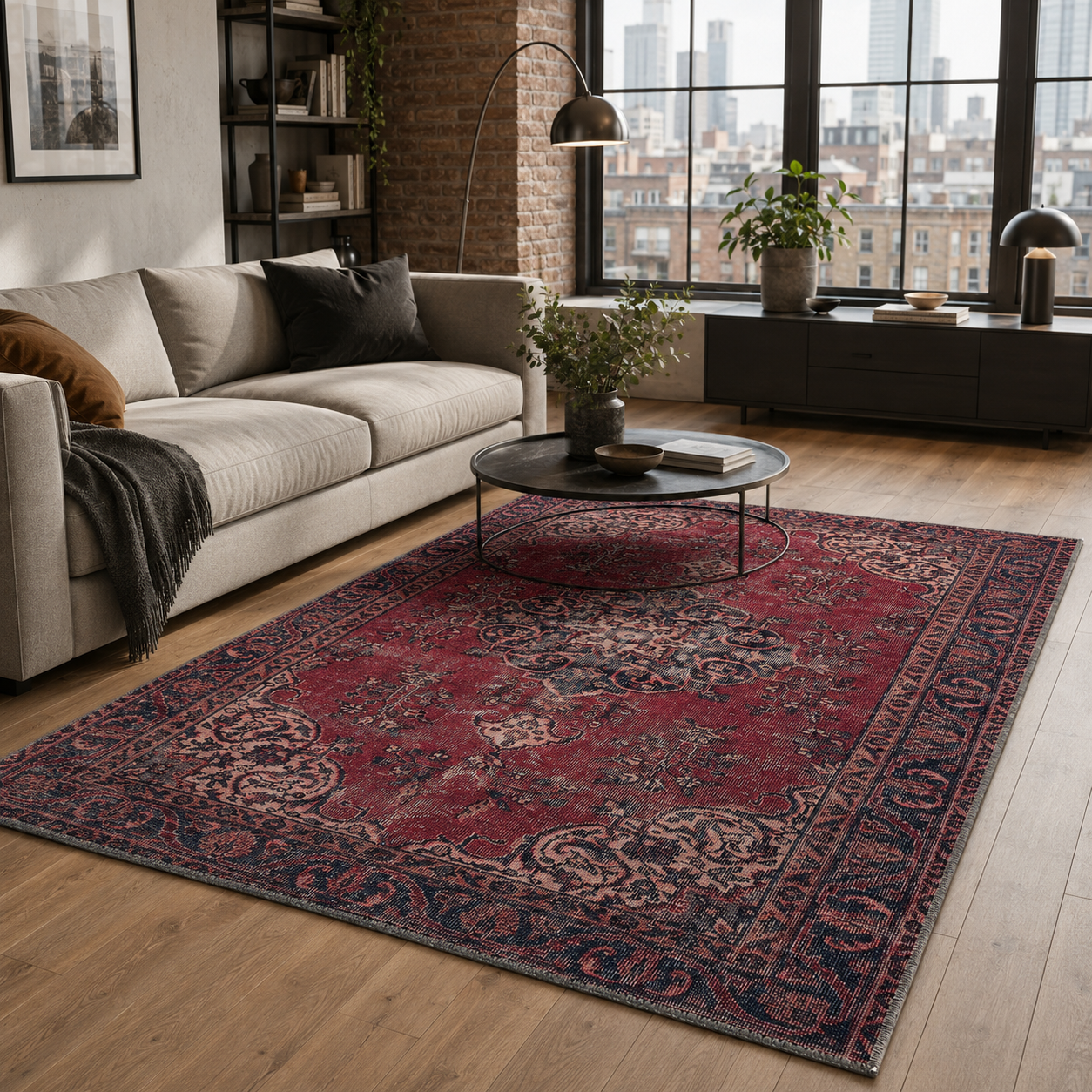 RW7016 washable chenille rug texture and pattern detail