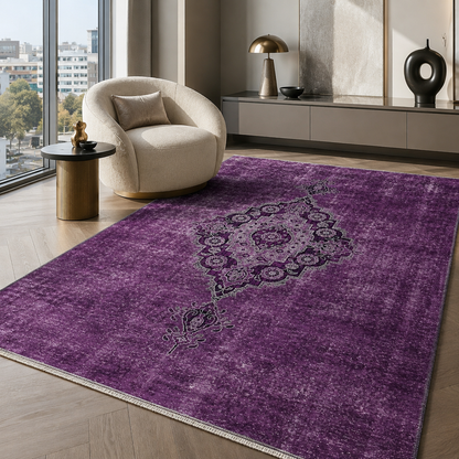 RW7017 washable chenille rug texture and pattern detail