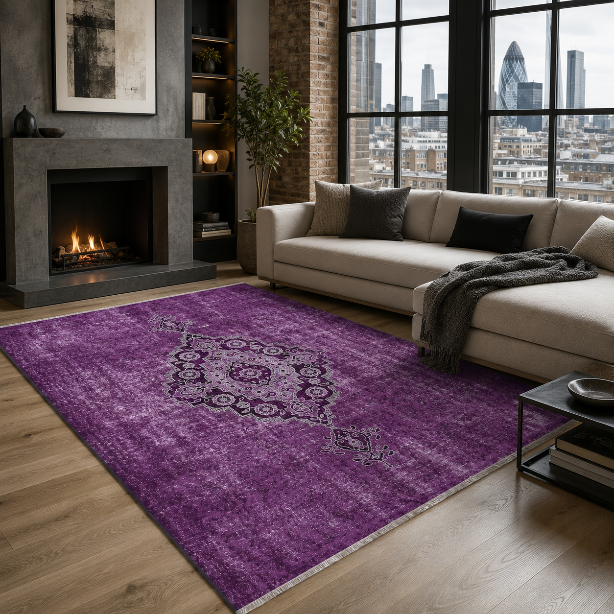 RW7017 washable chenille rug texture and pattern detail