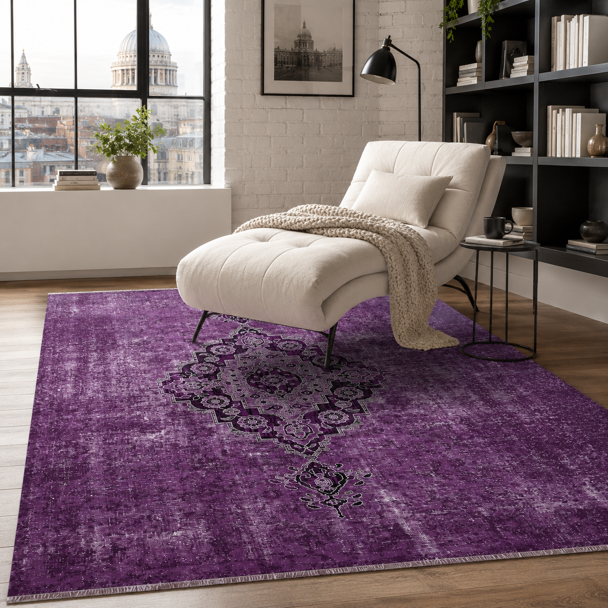 RW7017 washable chenille rug texture and pattern detail