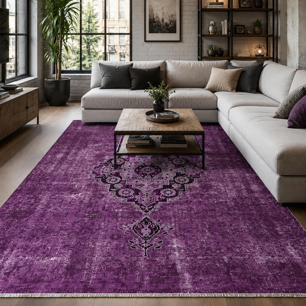 RW7017 washable chenille rug texture and pattern detail