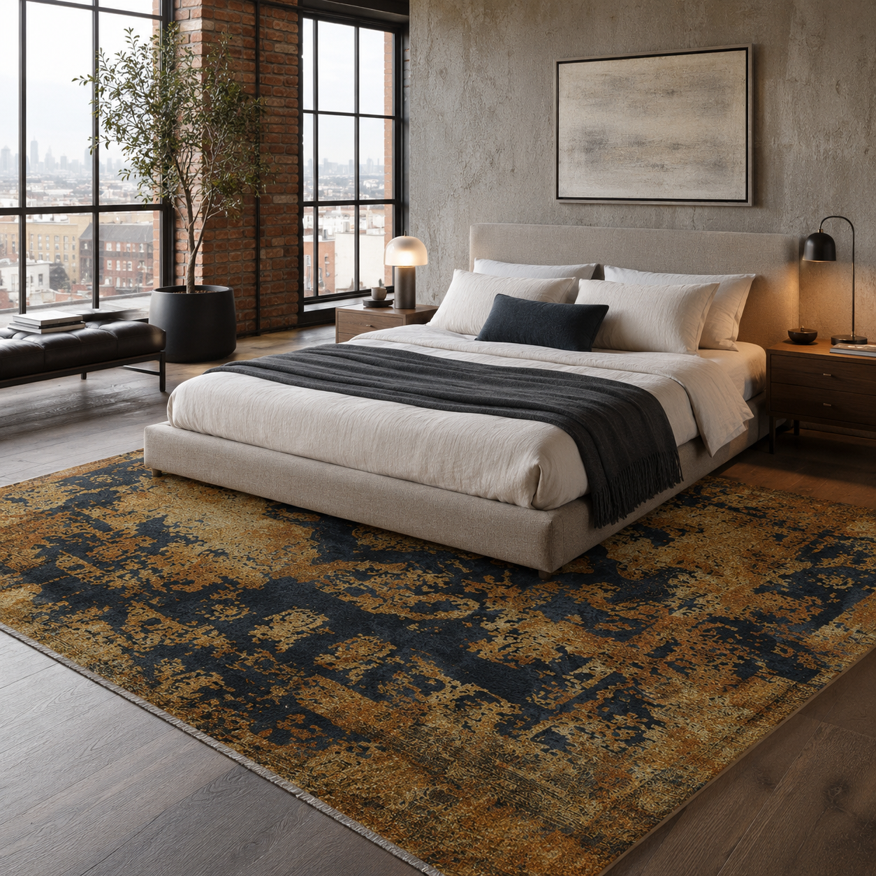 RW7019 washable chenille rug texture and pattern detail