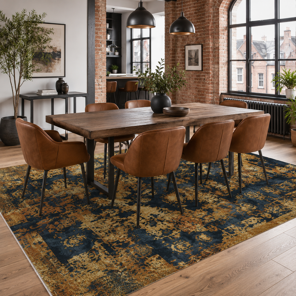 RW7019 washable chenille rug texture and pattern detail