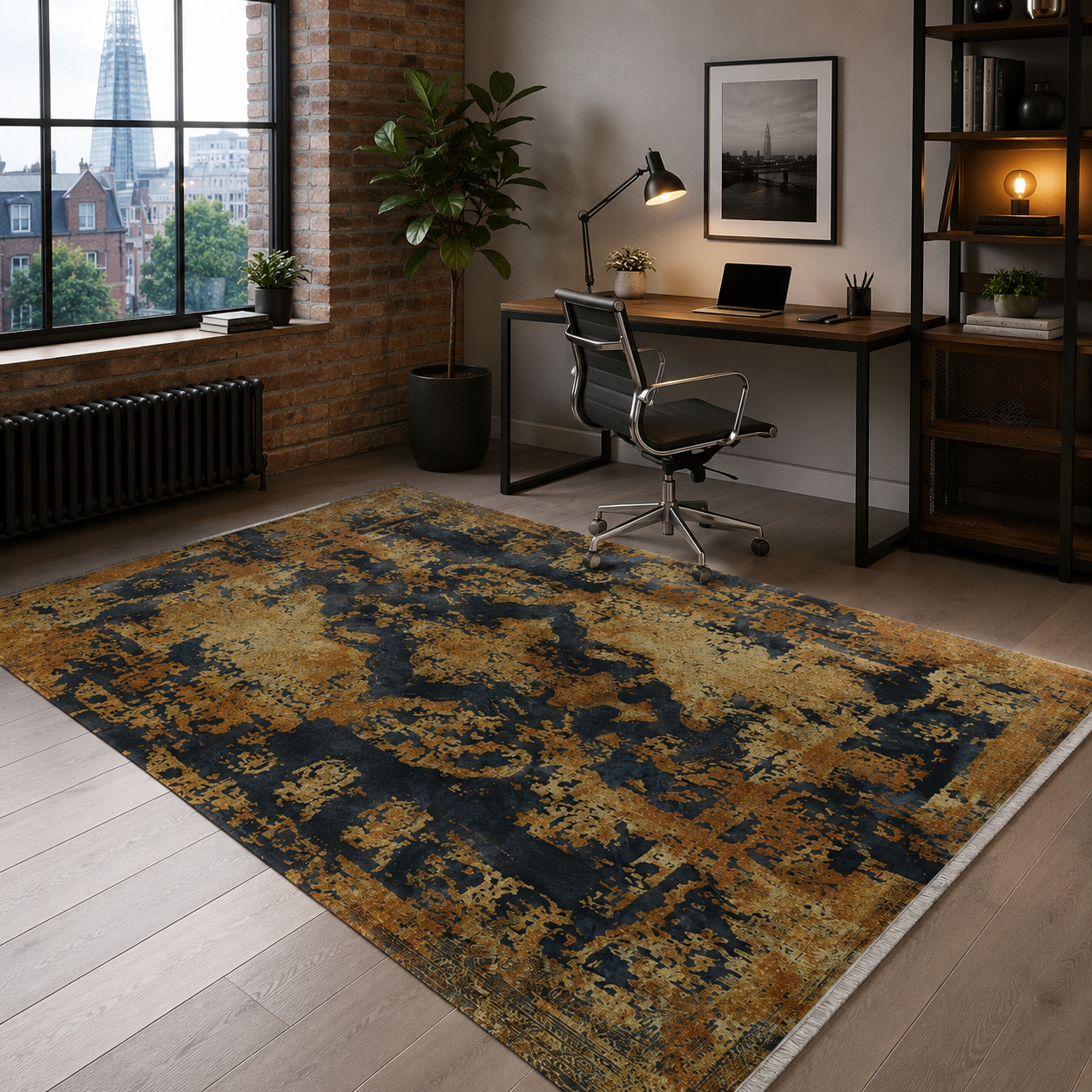 RW7019 washable chenille rug texture and pattern detail