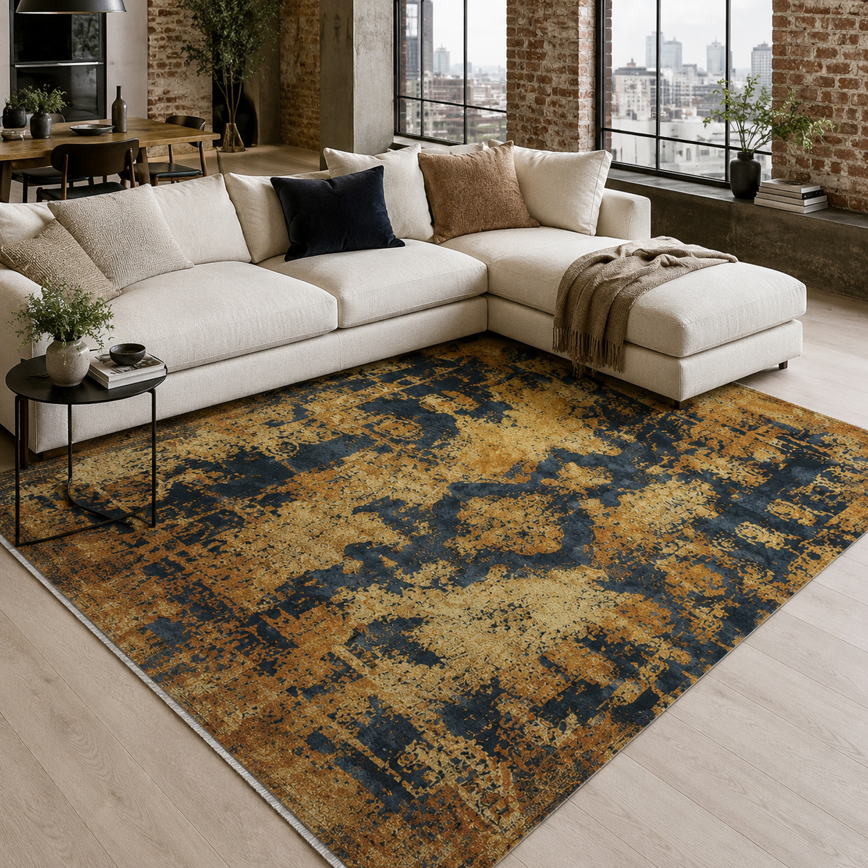 RW7019 washable chenille rug texture and pattern detail