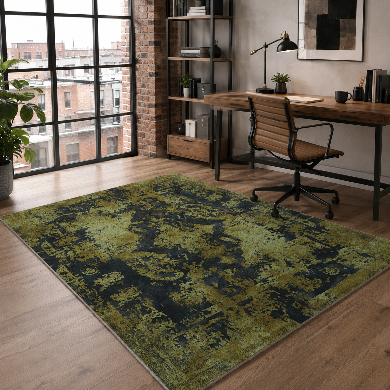 RW7020 washable chenille rug texture and pattern detail