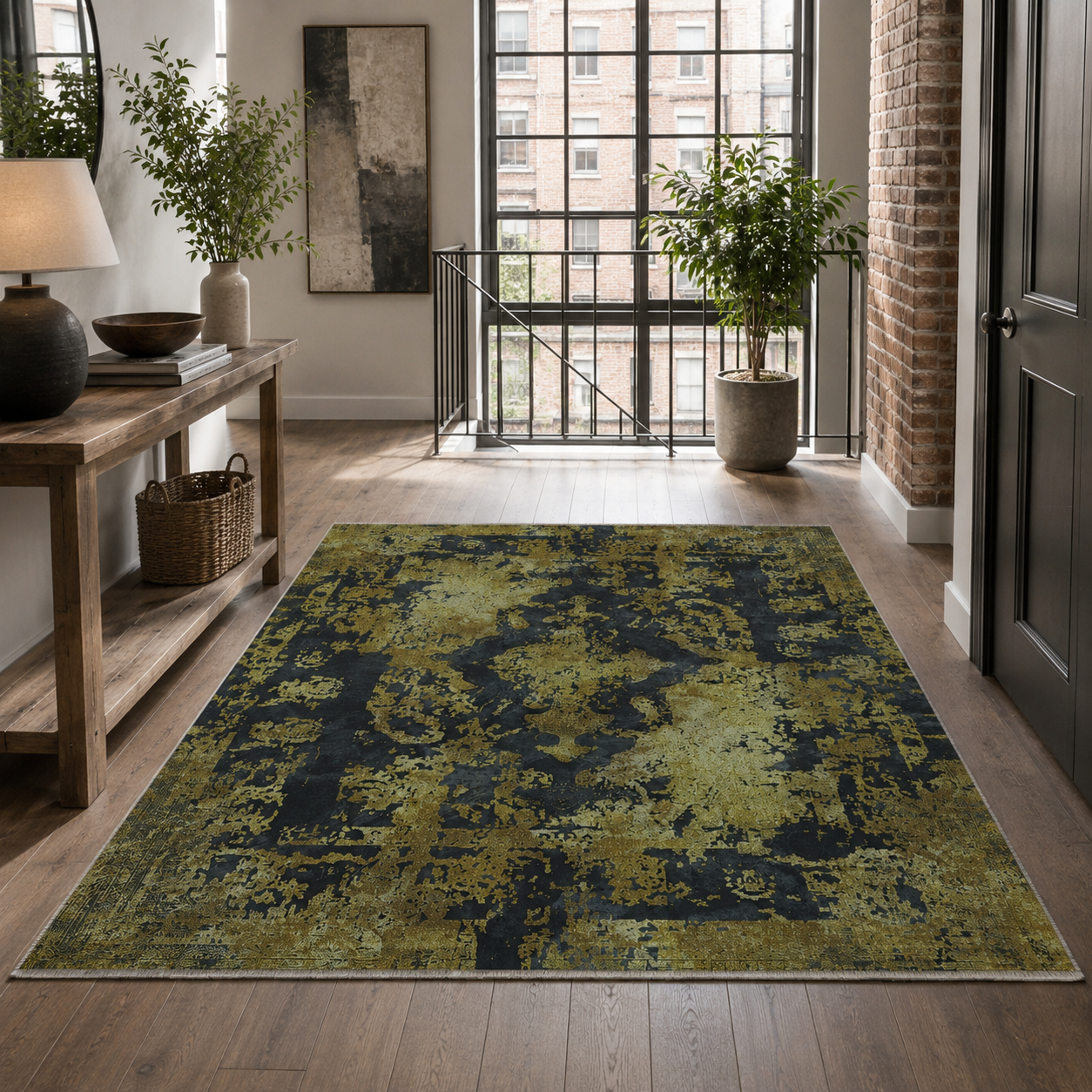 RW7020 washable chenille rug texture and pattern detail
